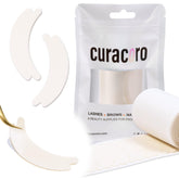 Curacoro double foam eye pads packaging close-up showing cushioned under-eye protection