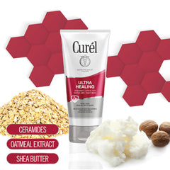 Curel Ultra Healing Lotion being applied to the arm demonstrating long-lasting hydration