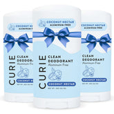Curie deodorant Coconut Nectar tube closeup highlighting aluminum-free odor protection for daily workouts