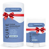 Curie Ocean Air deodorant stick offers aluminum-free odor protection for workouts.