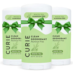 Curie White Tea deodorant stick close-up for all-day odor protection.
