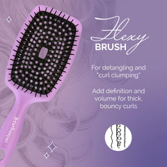 Close-up of Curl Keeper Flexy Brush flexible bristles detangling knots