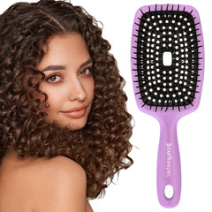 Curl Keeper Flexy Brush purple bristles for gentle shower detangling