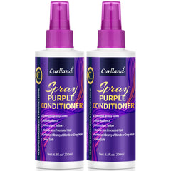Curlland Purple Leave-In Conditioner Spray bottle—lightweight conditioning for brassy tone control.