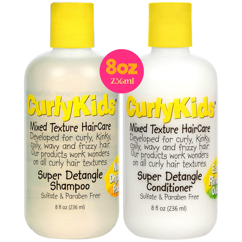 CurlyKids Super Detangle Shampoo bottle—gentle cleansing for curly, kinked, or frizzy hair