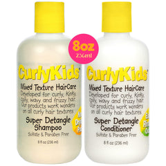 CurlyKids Super Detangle Shampoo bottle—gentle cleansing for curly, kinked, or frizzy hair