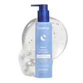 Curology Hydro+ Foaming Gel Cleanser bottle shows gentle hydrating foam for sensitive skin