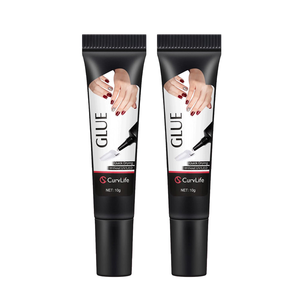 CurvLife upgraded 10g semi-solid nail glue packshot shows bottle and packaging for durable adhesion