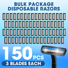 CXYARY three-blade design with lubricating strip delivers smoother shaves.