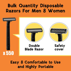 CXYARY dual-blade razor closeup with protective cap for safe handling.