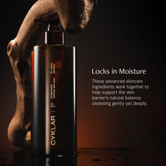CYKLAR Sensorial Body Wash moisture lock complex close up emphasizing hydration