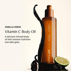CYKLAR Vitamin C Body Oil applied to damp skin after showering
