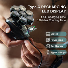 Cyruzi ergonomic grip head shaver for comfortable handling