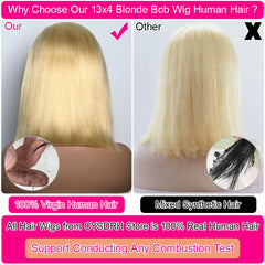CYSDRH 10-inch skinlike 613 bob wig front view blends naturally
