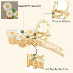 Cysincos small daisy hair clip secures hair for daily wear