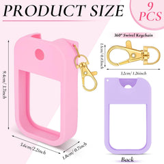 Czlotyh swivel keychain attached to case keeps sanitizer within easy reach