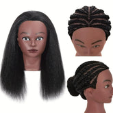 Czrleaty african-real-hair mannequin head braiding-ready texture for practice.