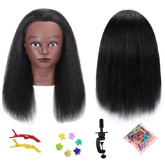 Czrleaty mannequin head with table clamp stand for secure practice.