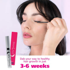 Dabalash-closeup-brow-growth highlights denser brows and improved shape.