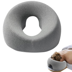 DabaTag face-down pillow headrest provides comfortable prone massage support on bed