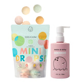 Dabble & Dollop tropical mini bath bombs pack; festive fizz for kids' baths.
