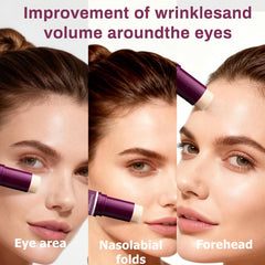 Dactylopius calcium-volume balm stick on face-neck demonstrates firming feel during daily routine.