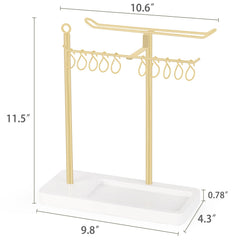 Dahey headband holder adjustable hooks in gold for customizable spacing.
