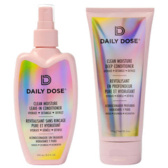Daily Dose leave-in conditioner spray bottle detangles hair and adds shine.
