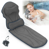 DaintyStar full-body bath pillow provides head and neck support for comfortable soaking.