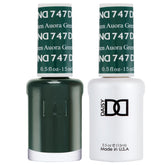 Daisy DND Auora Green gel polish bottle with jade jelly finish for lasting shine.