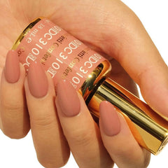 Daisy DND DC Confetti 310 lacquer bottle shown for quick air-dry manicure.