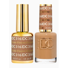 Daisy DND DC gel polish S’mores close-up with rich brown shade for statement nails