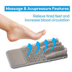 DalkomLife foot scrubber with massage bumps provides soothing tired-foot relief