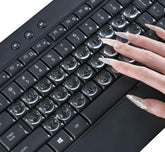 Dammomko keyboard stickers for long nails on clear glass cover improve typing visibility.
