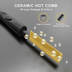 DAN Technology electric hot comb ceramic-coating aids moisture and shine.