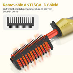 DAN Technology hot comb heats in 30 seconds for quick styling.