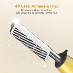DAN Technology titanium plate provides even heat for smooth straightening.