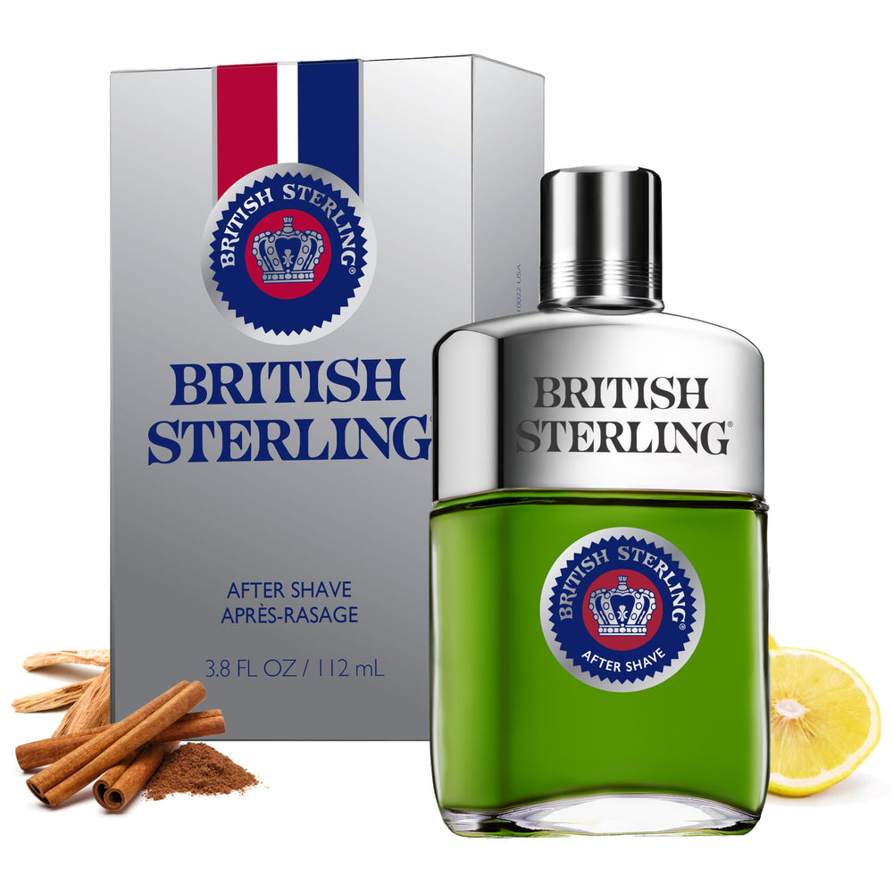 Dana British Sterling aftershave bottle—refined grooming ritual in a classic finish.