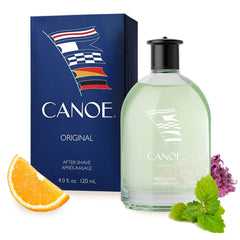 Dana Canoe aftershave bottle 4oz showcases classic sport scent for everyday rugged confidence.