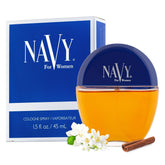Dana Navy Cologne Spray bottle featuring a classic white-floral scent for daily wear