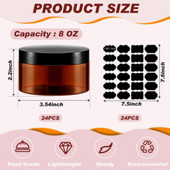 Dandat 8oz amber jar demonstrates ample capacity for lotions and creams