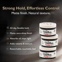 DandyMen Grooming Clay dispense amount demonstrates easy control for precise application.