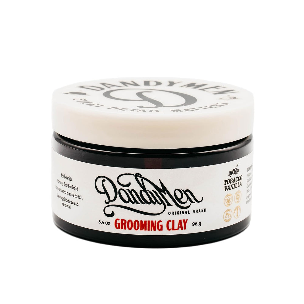 DandyMen Grooming Clay packaging shows premium design for easy storage and quick access.