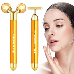 DANGSHAN 2in1 electric face massager with 3D roller for enhanced serum absorption.