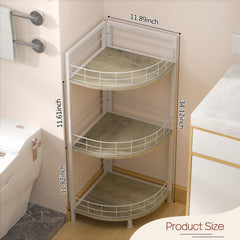 DAOUTIME corner shelf triangle design saves space while stylishly storing bathroom items.