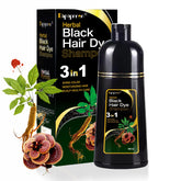 Dapoprren Black Hair Dye Shampoo bottle with pump for easy application and even coverage.