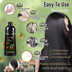 Dapoprren Hair Dye Shampoo features natural ingredients like wild ginseng and sesame for healthier-looking hair.
