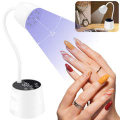 DAQVQ nail lamp gooseneck assembled for hands-free, precise curing at home.