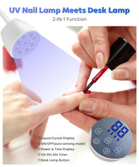 DAQVQ nail lamp gooseneck front view demonstrates flexible position for comfortable use.