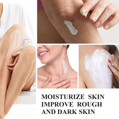 Dark Knees Remover cream dispense close-up highlighting easy application.